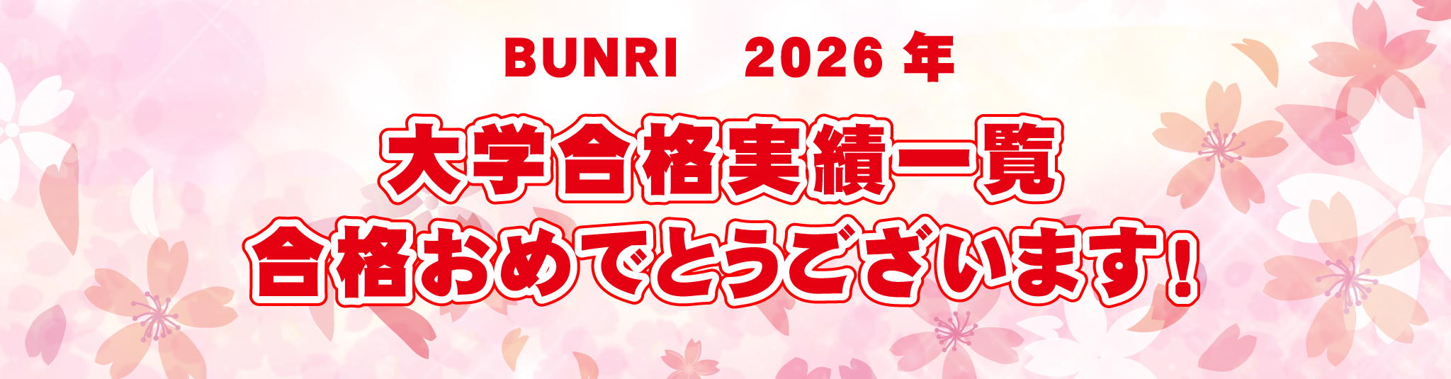BUNRI2026年大学合格実績一覧